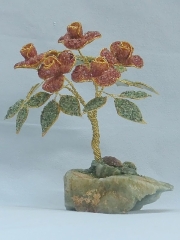 Fünf Rosen (± 15 cm) mit Jaspis